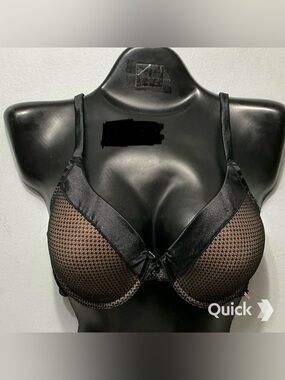 New Next Black / Beige Polka Dots Mesh Padded Bra